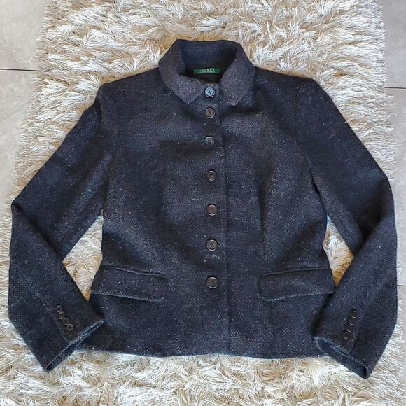Lauren Ralph‎  Lauren Blazer Charcoal Gray Size 12  Wool Blend - Picture 2 of 8